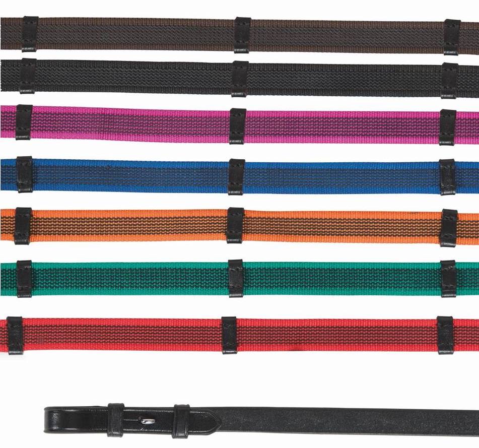 Shires Aviemore Nylon Insert Rubber Grip Reins nylon core for extra strength and