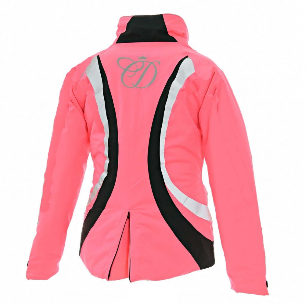 Equisafety Charlotte Dujardin Volte II Waterproof Reflective Jacket Small Red Orange