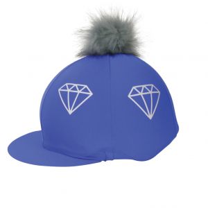 Hy Equestrian Diamonds Hat Cover - Electric Blue/Grey