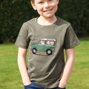 British Country Collection Offroader & Dogs Childrens T-Shirt