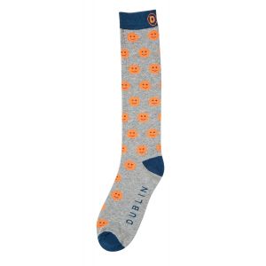 Dublin Single Pack High Riding Socks - Smiley Neon Orange - Adults (One Size)