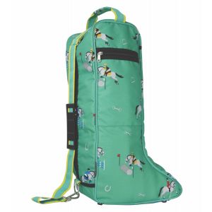 Hy Equestrian Competition Ready Boot Bag - Green/Dark Green/Yellow