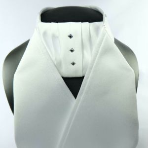 ShowQuest Tied Chique Stock with Diamond Swarovski Crystals - White