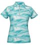 WeatherBeeta Ruby Printed Short Sleeve Top - Turquoise Swirl Marble Print