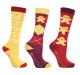 Hy Equestrian Gingerbread Man Mizs Socks (Pack of 3) - Sienna/Antique Red - Mizs 12-4