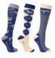 Hy Equestrian Slow Sloth Socks (Pack of 3) - Navy/Brown/Grey - Adult 4-8