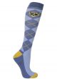 Hy Equestrian Chico the Cheetah Socks (Pack of 3) - Powder Blue/Gold/Classic Blue - Adults (4-8)