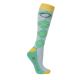 Hy Equestrian Competition Ready Socks (Pack of 3) - Green/Dark Green/Yellow - Adults (4-8)
