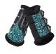 Weatherbeeta Leopard Brushing Boots - Turquoise Leopard